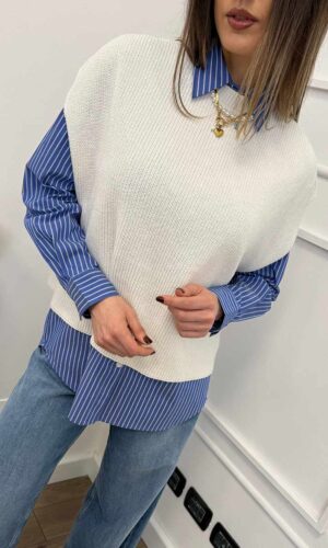 HaveOne Gilet Girocollo Latte