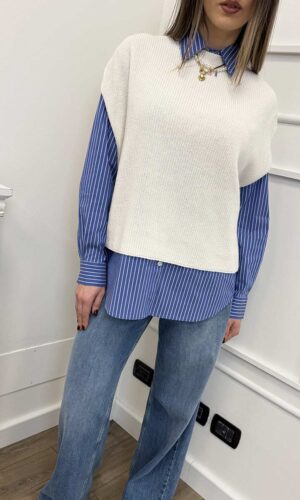 HaveOne Gilet Girocollo Latte