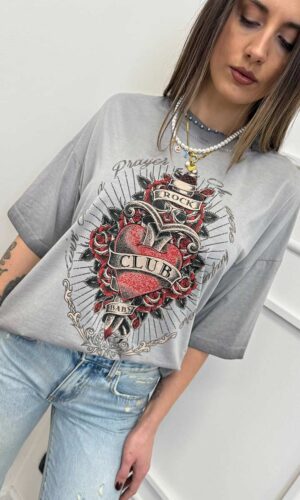 HaveOne T-shirt Cuore Sacro Grigio