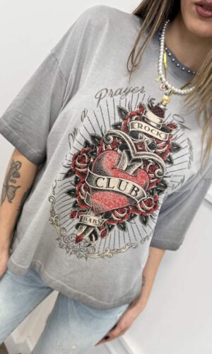 HaveOne T-shirt Cuore Sacro Grigio