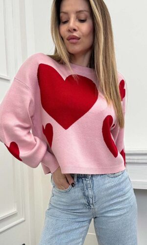 Only Maglia Cuore Rosa