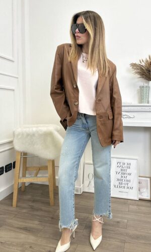 Vicolo Blazer Vera Pelle Coccio