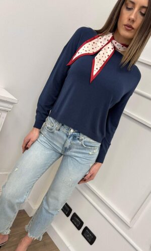 Vicolo Maglia Manica Lunga Blu Navy