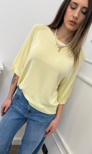 Vicolo Maglia Mezza Manica Butter Yellow