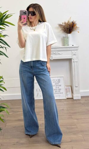 Vicolo T-shirt Cropped Bianco