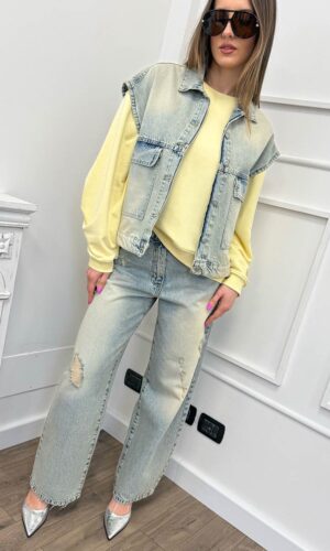 HaveOne Gilet Denim Sabbiato