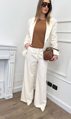 HaveOne Pantalone Palazzo Panna