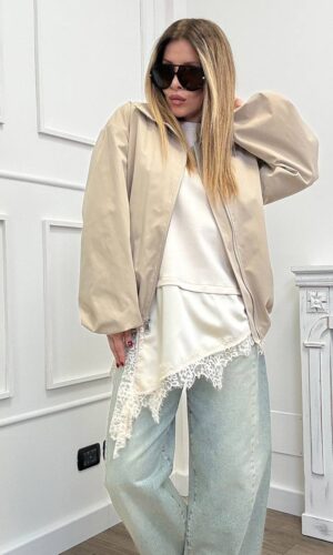 VelvetSnack Bomber City Beige