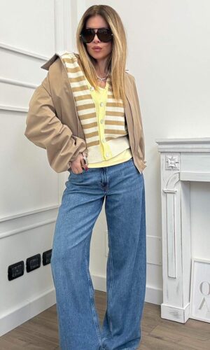 VelvetSnack Cardigan Righe Giallo