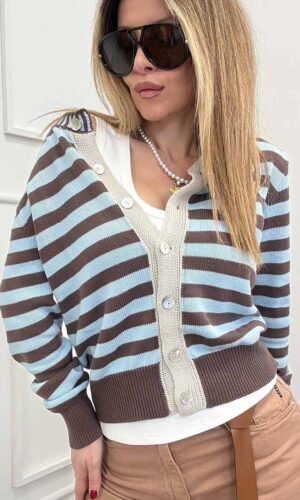 VelvetSnack Cardigan Righe Moro