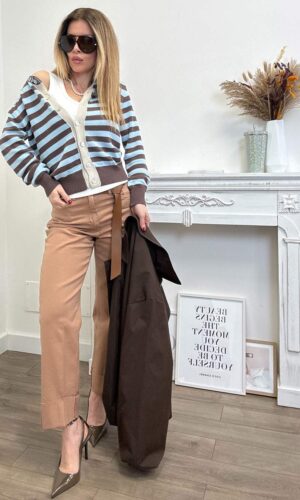 VelvetSnack Cardigan Righe Moro