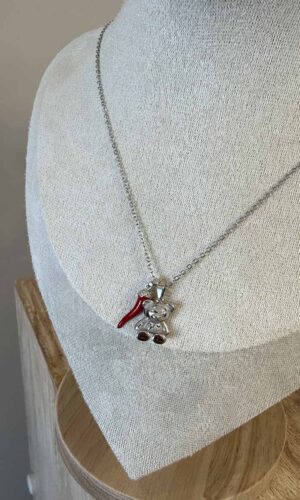 VelvetSnack Collana Teddy Lucky Silver