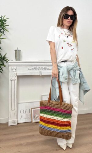 Pieces T-Shirt Ricamata