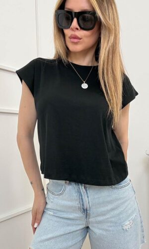 HaveOne T-shirt Nera con Collana