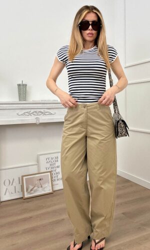HaveOne Top Smanicato Righe Blue