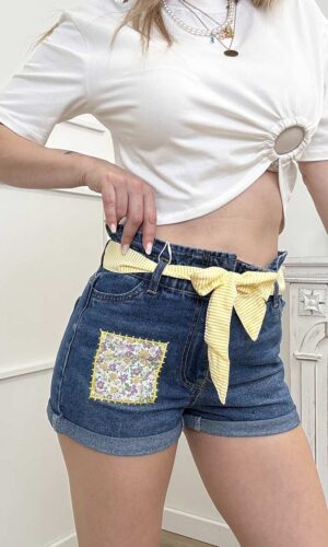 Only Shorts Denim Flowers