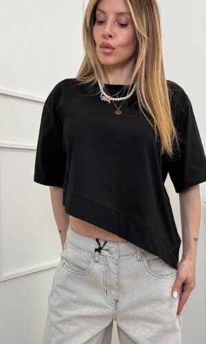 Vicolo T-shirt Diagonale Nero