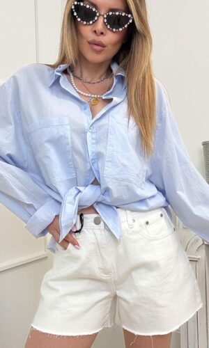 HaveOne Camicia Cotton Basic Baby Blue