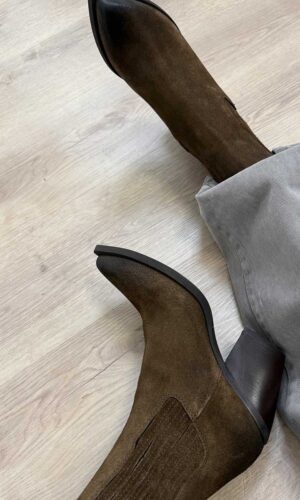 Divine Follie Texano Ankle Boot Crosta Marrone
