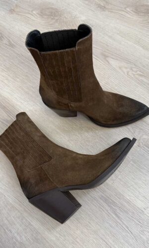 Divine Follie Texano Ankle Boot Crosta Marrone