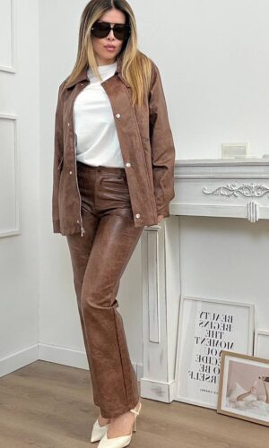 HaveOne Giaccone Ecopelle Cognac