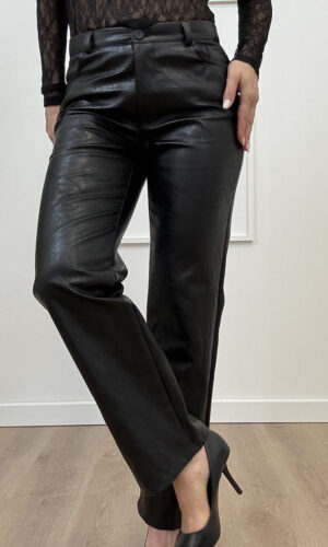HaveOne Pantalone Ecopelle Nero