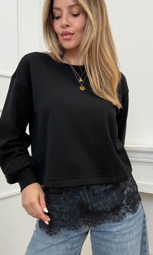 Only Felpa Lace Nero