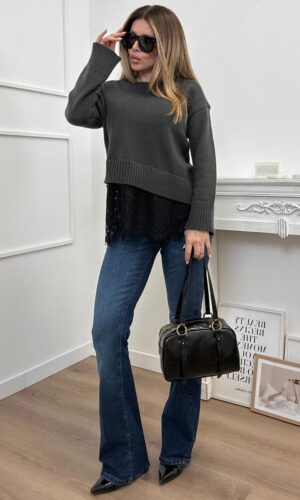 Only Maglia Lace Antracite