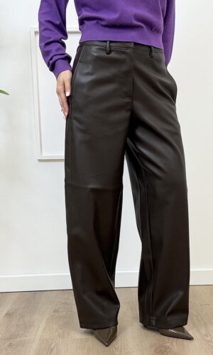 Only Pantalone Ecopelle Barrel Moro