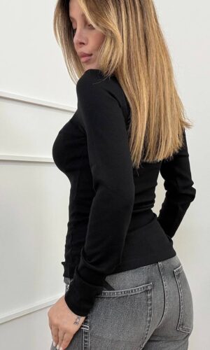 Vicolo Maglia Girocollo Nero