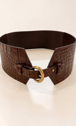 HaveOne Cintura in Pelle Cocco Moro