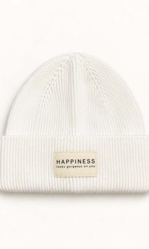 Only Berretto Patch Happiness Bianco