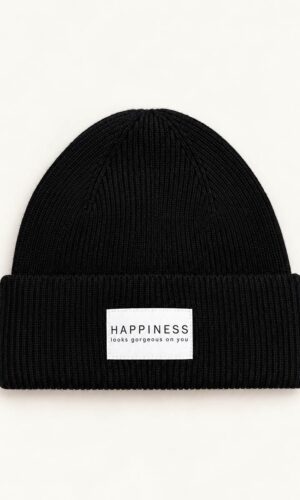 Only Berretto Patch Happiness Nero